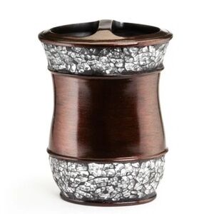 Kohl's Textured Brown and Silver Bathroom Elite Orb toothbrush Holder